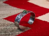 【Arrow Novelty】 Atq 卍 Applique Coin Silver Cuff w/TQ  c.1930