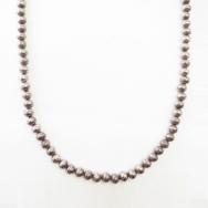 Vtg "Navajo Pearl" Good Weight Silver Bead Necklace  c.1940～