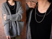 Vtg "Navajo Pearl" Good Weight Silver Bead Necklace  c.1940～