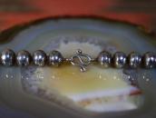 Vtg "Navajo Pearl" Good Weight Silver Bead Necklace  c.1940～