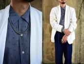 Vtg "Navajo Pearl" Good Weight Silver Bead Necklace  c.1940～