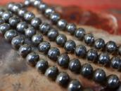 Vtg "Navajo Pearl" Good Weight Silver Bead Necklace  c.1940～
