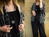 Antique Navajo Stamped Silver Pill Box Top Necklace  c.1930～