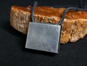 Antique Navajo Stamped Silver Pill Box Top Necklace  c.1930～