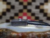 Antique Navajo Stamped Silver Pill Box Top Necklace  c.1930～