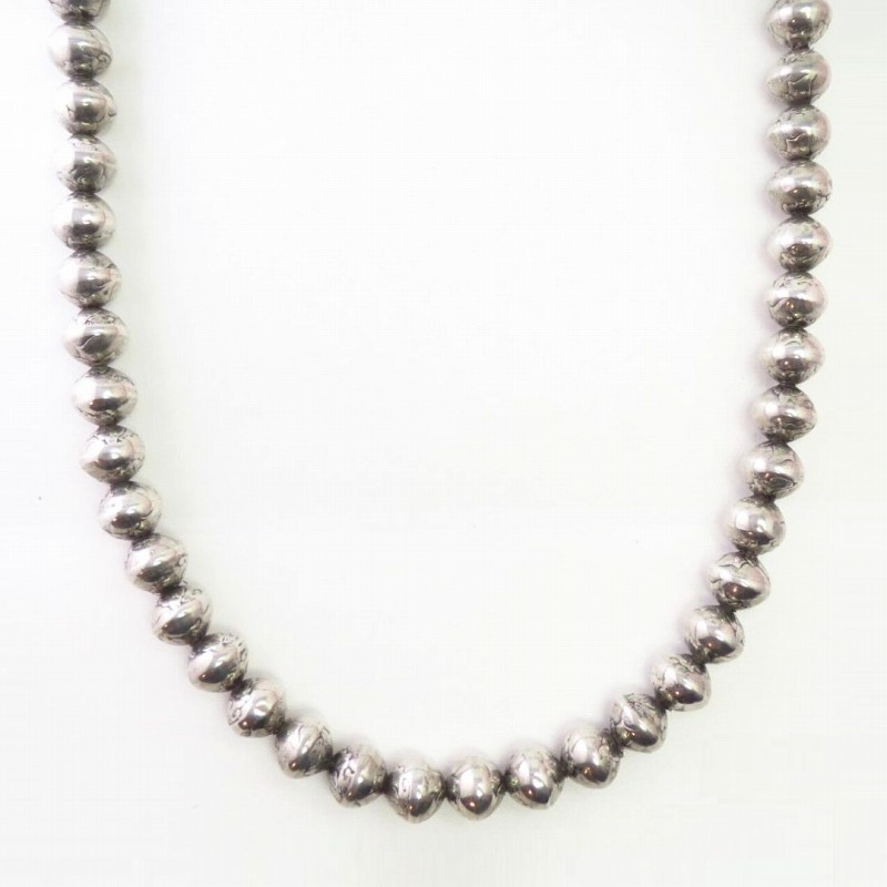 Vintage Navajo "Mercury Dime" Silver Beaded Necklace c.1960～
