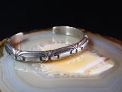 Vintage Navajo Stamped & Filed Half-Round Wire Cuff  c.1950～