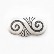 Attr.to【White Hogan】Vtg Navajo Silver Overlay Pin  c.1955～