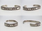 Vintage Navajo Stamped & Filed Half-Round Wire Cuff  c.1950～