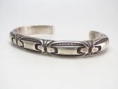 Vintage Navajo Stamped & Filed Half-Round Wire Cuff  c.1950～