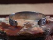 Antique 卍 Arrow  Applique & Stamed Silver Cuff w/TQ  c.1930