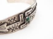 Antique 卍 Arrow  Applique & Stamed Silver Cuff w/TQ  c.1930
