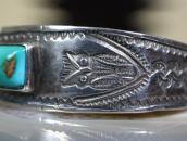 Antique Kewa/Navajo Owls Stamped Ingot Silver Cuff c.1920～