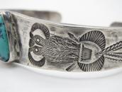 Atq Kewa or Navajo Owls Stamped Ingot Silver Cuff  c.1920～
