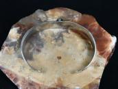 Atq Kewa or Navajo Owls Stamped Ingot Silver Cuff  c.1920～