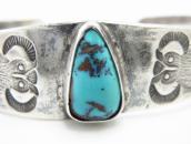 Atq Kewa or Navajo Owls Stamped Ingot Silver Cuff  c.1920～