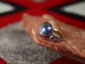 Atq "Navajo Pearl" Face Snakes Stamped Silver Ring  c.1930～