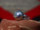 Atq "Navajo Pearl" Face Snakes Stamped Silver Ring  c.1930～