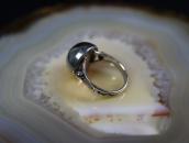Atq "Navajo Pearl" Face Snakes Stamped Silver Ring  c.1930～