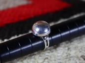 Atq "Navajo Pearl" Face Snakes Stamped Silver Ring  c.1930～