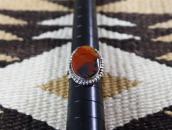 Vtg Navajo Split Shank Ring w/Rainbow PetrifiedWood  c.1960～