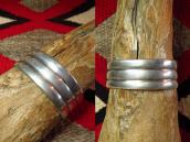 Antique Navajo or Pueblo Ribbed Silver Cuff Bracelet c.1935～