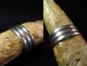 Antique Navajo or Pueblo Ribbed Silver Cuff Bracelet c.1935～