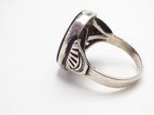 Vintage Navajo Worn Silver Ring w/Black Onyx  c.1950～