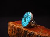 Vtg Split Shank Ring w/Hi-Grade Nevada Blue Turquoise c.1950