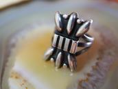 Antique Navajo Repoused Box Bow Face Ketoh Ring  c.1930～