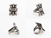 Antique Navajo Repoused Box Bow Face Ketoh Ring  c.1930～