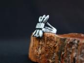Antique Navajo Repoused Box Bow Face Ketoh Ring  c.1930～