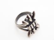 Antique Navajo Repoused Box Bow Face Ketoh Ring  c.1930～