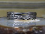 Atq Navajo 卍 Stamped & Snake Applique Silver Cuff c.1925～