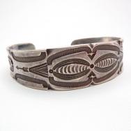 Antique Navajo Stamped Ingot Silver Cuff  c.1910～