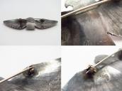 Antique Navajo Big Thunderbird Stamped Silver Pin  c.1930～