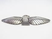 Antique Navajo Big Thunderbird Stamped Silver Pin  c.1930～