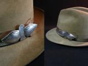 Antique Navajo Big Thunderbird Stamped Silver Pin  c.1930～