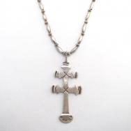 Greg Lewis Acoma Dragonfly Cross Fob w/Vintage Bead Necklace