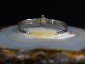 Atq T-bird Face Stamped Silver Small Cuff w/Turquoise c.1930