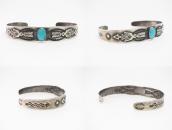 Atq T-bird & Arrow Repoused Silver Cuff w/Turquoise  c.1935～