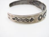 Atq T-bird & Arrow Repoused Silver Cuff w/Turquoise  c.1935～