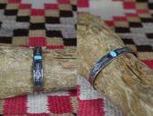 Atq T-bird & Arrow Repoused Silver Cuff w/Turquoise  c.1935～