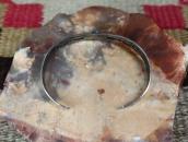 Atq T-bird & Arrow Repoused Silver Cuff w/Turquoise  c.1935～