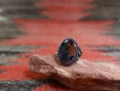 Atq Navajo Ring in Silver w/Two Tone PetrifiedWood c.1945～