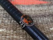 Atq Navajo Ring in Silver w/Two Tone PetrifiedWood c.1945～