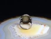 Atq Navajo Ring in Silver w/Two Tone PetrifiedWood c.1945～