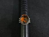 Atq Navajo Ring in Silver w/Two Tone PetrifiedWood c.1945～