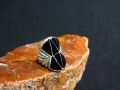 Vtg Zuni/Navajo Black Onyx Inlay Silver Men's Ring c.1955～