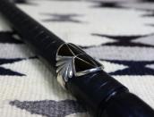 Vtg Zuni/Navajo Black Onyx Inlay Silver Men's Ring c.1955～